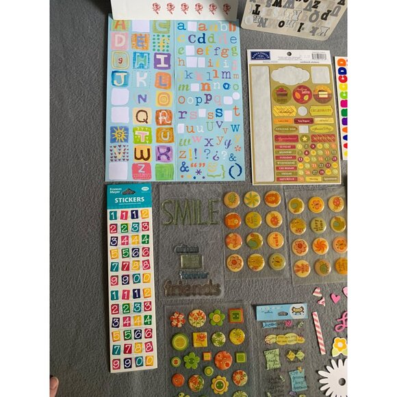 Scrapbooking & Crafting Supplies Bundle: Stickers Magnetic Snaps Die-Cut Shapes - Picture 4 of 9